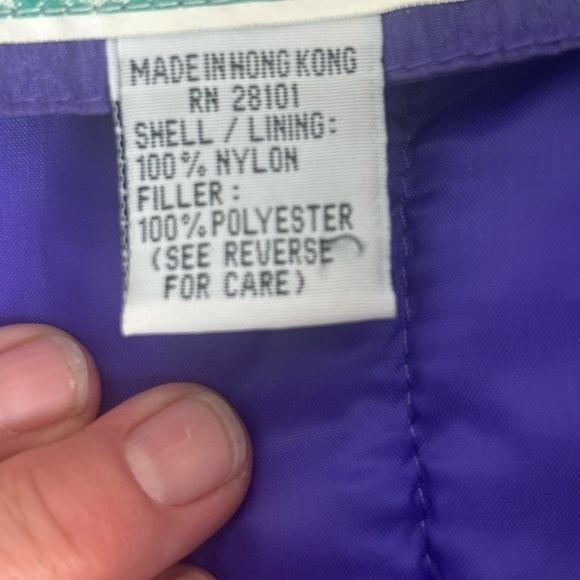 American High Y2K Women Medium Purple Red Nylon Retro Bomber 90s Jacket READ - Picture 10 of 12